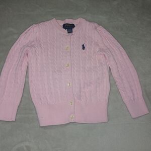 Polo by Ralph Lauren Pink Cable Knit Cardigan